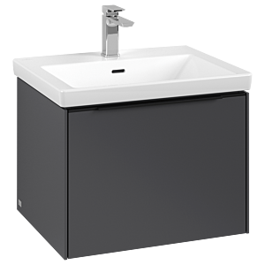 Villeroy and Boch Subway 3.0 vanity unit C57701VR 57.2x42.9x47.8cm, without LED / handle Volcano black, graphite