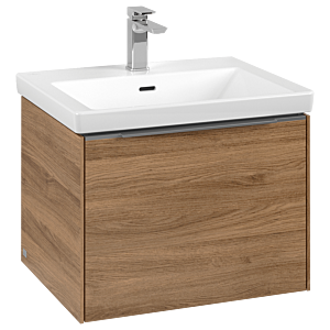 Villeroy und Boch Subway 3.0 Waschtisch-Unterschrank C577L0RH 57,2x42,9x47,8cm, mit LED/Griff Aluminium glänzend, kansas oak