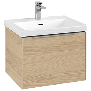 Villeroy und Boch Subway 3.0 Waschtisch-Unterschrank C577L0VJ 57,2x42,9x47,8cm, mit LED/Griff Aluminium glänzend, nordic oak