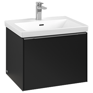 Villeroy und Boch Subway 3.0 Waschtisch-Unterschrank C577L0VL 57,2x42,9x47,8cm, mit LED/Griff Aluminium glänzend, volcano black