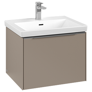 Villeroy und Boch Subway 3.0 Waschtisch-Unterschrank C577L0VM 57,2x42,9x47,8cm, mit LED/Griff Aluminium glänzend, taupe