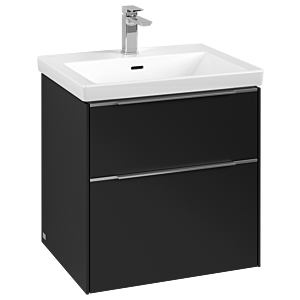 Villeroy and Boch Subway 3.0 vanity unit C57800VL 57.2x57.6x47.8cm, without LED / handle aluminum glossy, volcano black