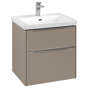 Villeroy und Boch Subway 3.0 Waschtisch-Unterschrank C57800VM 57,2x57,6x47,8cm, ohne LED/Griff Aluminium glänzend, taupe