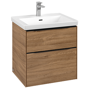 Villeroy and Boch Subway 3.0 vanity unit C57801RH 57.2x57.6x47.8cm, without LED / handle Volcano black, kansas oak