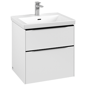 Villeroy and Boch Subway 3.0 vanity unit C57801VF 57.2x57.6x47.8cm, without LED / handle Volcano black, pure white