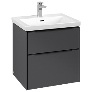 Villeroy und Boch Subway 3.0 Waschtisch-Unterschrank C57801VR 57,2x57,6x47,8cm, ohne LED/Griff Volcano black, graphite