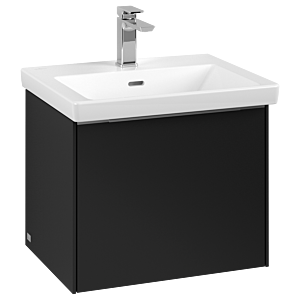 Villeroy und Boch Subway 3.0 Waschtisch-Unterschrank C57900VL 52,3x42,9x44,75cm, ohne LED/Griff Aluminium glänzend, volcano black