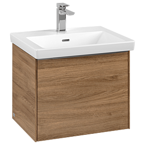 Villeroy und Boch Subway 3.0 Waschtisch-Unterschrank C579L0RH 52,3x42,9x44,75cm, mit LED/Griff Aluminium glänzend, kansas oak