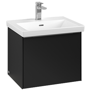 Villeroy und Boch Subway 3.0 Waschtisch-Unterschrank C579L0VL 52,3x42,9x44,75cm, mit LED/Griff Aluminium glänzend, volcano black