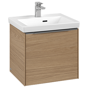 Villeroy und Boch Subway 3.0 Waschtisch-Unterschrank C58000VJ 47,3x42,9x40,75cm, ohne LED/Griff Aluminium glänzend, nordic oak