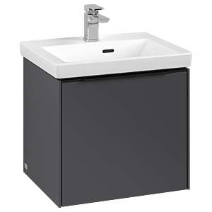 Subway 3.0 Villeroy et Boch vasque C58001VR 47,3x42,9x40,75cm, sans LED / poignée Noir volcan, graphite
