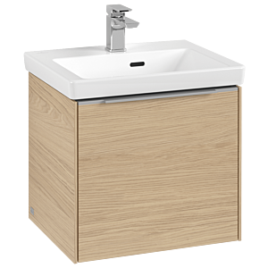 Villeroy und Boch Subway 3.0 Waschtisch-Unterschrank C580L0VJ 47,3x42,9x40,75cm, mit LED/Griff Aluminium glänzend, nordic oak