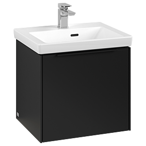 Subway 3.0 Villeroy et Boch vasque C580L1VL 47,3x42,9x40,75cm, avec LED / poignée Noir volcan, noir volcan