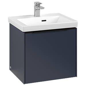 Villeroy and Boch Subway 3.0 vanity unit C580L1VQ 47.3x42.9x40.75cm, with LED / handle Volcano black, marine blue