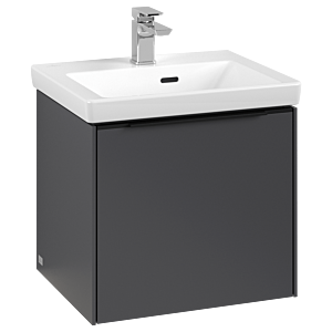 Villeroy und Boch Subway 3.0 Waschtisch-Unterschrank C580L1VR 47,3x42,9x40,75cm, mit LED/Griff Volcano black, graphite