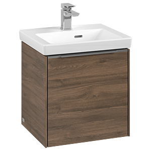Villeroy und Boch Subway 3.0 Waschtisch-Unterschrank C58100VH 42,3x42,9x37,75cm, Schanier links/Griff Aluminium glänzend, arizona oak
