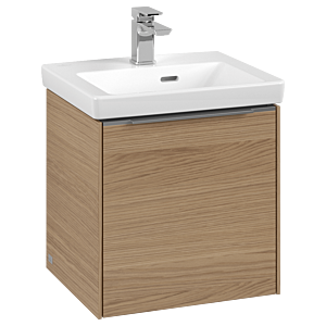 Villeroy und Boch Subway 3.0 Waschtisch-Unterschrank C58100VJ 42,3x42,9x37,75cm, Schanier links/Griff Aluminium glänzend, nordic oak
