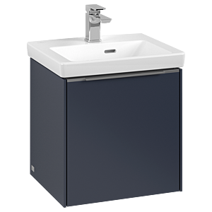 Villeroy und Boch Subway 3.0 Waschtisch-Unterschrank C58100VQ 42,3x42,9x37,75cm, Schanier links/Griff Aluminium glänzend, marine blue