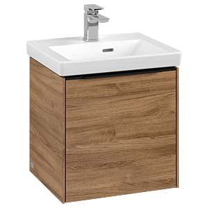 Villeroy und Boch Subway 3.0 Waschtisch-Unterschrank C58101RH 42,3x42,9x37,75cm, Schanier links/Griff Volcano black, kansas oak