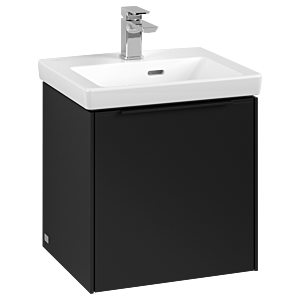 Villeroy und Boch Subway 3.0 Waschtisch-Unterschrank C58101VL 42,3x42,9x37,75cm, Schanier links/Griff Volcano black, volcano black