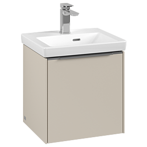Villeroy und Boch Subway 3.0 Waschtisch-Unterschrank C58200VN 42,3x42,9x37,75cm, Schanier rechts/Griff Aluminium glänzend, cashmere grey