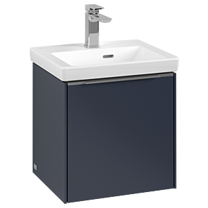 Villeroy und Boch Subway 3.0 Waschtisch-Unterschrank C58200VQ 42,3x42,9x37,75cm, Schanier rechts/Griff Aluminium glänzend, marine blue