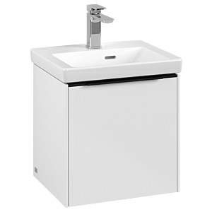 Villeroy und Boch Subway 3.0 Waschtisch-Unterschrank C58201VE 42,3x42,9x37,75cm, Schanier rechts/Griff Volcano black, brilliant white