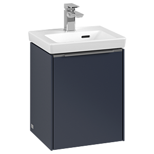 Villeroy und Boch Subway 3.0 Waschtisch-Unterschrank C58300VQ 35,1x42,9x30,9cm, Schanier links/Griff Aluminium glänzend, marine blue