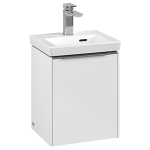 Villeroy und Boch Subway 3.0 Waschtisch-Unterschrank C58400VE 35,1x42,9x30,9cm, Schanier rechts/Griff Aluminium glänzend, brilliant white