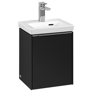 Villeroy und Boch Subway 3.0 Waschtisch-Unterschrank C58400VL 35,1x42,9x30,9cm, Schanier rechts/Griff Aluminium glänzend, volcano black