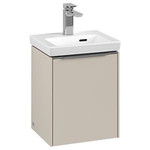 Villeroy und Boch Subway 3.0 Waschtisch-Unterschrank C58400VN 35,1x42,9x30,9cm, Schanier rechts/Griff Aluminium glänzend, cashmere grey