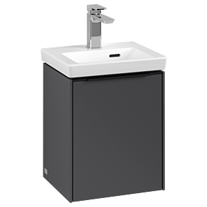 Villeroy und Boch Subway 3.0 Waschtisch-Unterschrank C58401VR 35,1x42,9x30,9cm, Schanier rechts/Griff Volcano black, graphite
