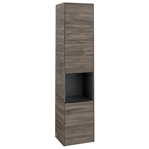 Villeroy und Boch Subway 3.0 Hochschrank C58901RK 40x171x36,2cm, Schanier rechts/Griff Volcano black, stone oak