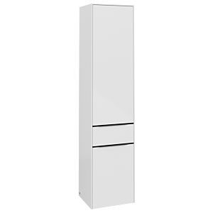 Villeroy et Boch Subway 3.0 C59001VE 40x171x36,2cm, charnière à gauche / poignée noir volcan, blanc brillant