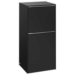 Villeroy et Boch Subway 3.0 armoire latérale C59400VL 40x86x36,2cm, charnière gauche / poignée aluminium brillant, noir volcan