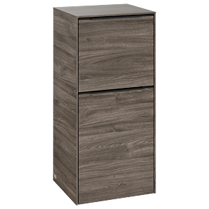 Villeroy et Boch Subway 3.0 armoire latérale C59501RK 40x86x36,2cm, charnière à droite / poignée Volcano noir, chêne pierre