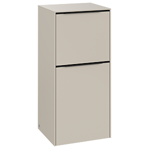 Villeroy et Boch Subway 3.0 armoire latérale C59501VN 40x86x36,2cm, charnière à droite / poignée noir volcan, gris cachemire