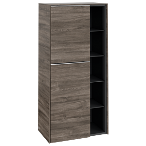 Villeroy et Boch Subway 3.0 meuble central C59800RK 57,4x120x36,2cm, charnière gauche / poignée aluminium brillant, chêne pierre