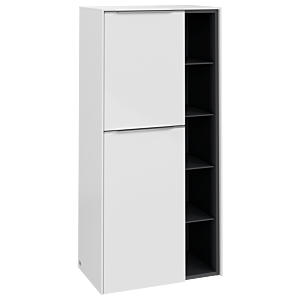 Villeroy and Boch Subway 3.0 center cabinet C59800VE 57.4x120x36.2cm, hinge left / handle aluminum glossy, brilliant white