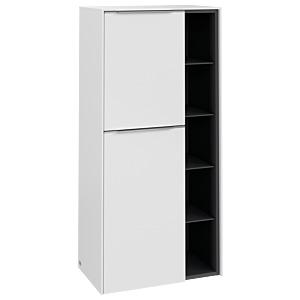Villeroy et Boch Subway 3.0 meuble central C59800VF 57,4x120x36,2cm, charnière gauche / poignée aluminium brillant, blanc pur