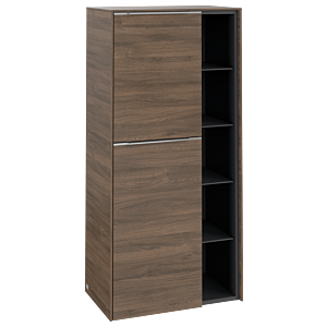 Villeroy et Boch Subway 3.0 armoire centrale C59800VH 57,4x120x36,2cm, charnière gauche / poignée aluminium brillant, chêne arizona