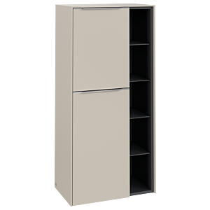 Villeroy und Boch Subway 3.0 Mittelschrank C59800VN 57,4x120x36,2cm, Schanier links/Griff Aluminium glänzend, cashmere grey