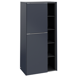 Villeroy und Boch Subway 3.0 Mittelschrank C59800VQ 57,4x120x36,2cm, Schanier links/Griff Aluminium glänzend, marine blue
