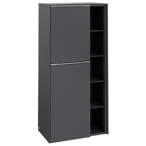 Villeroy und Boch Subway 3.0 Mittelschrank C59800VR 57,4x120x36,2cm, Schanier links/Griff Aluminium glänzend, graphite