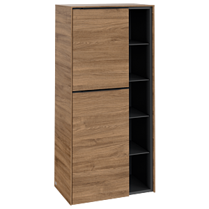 Villeroy et Boch Subway 3.0 meuble central C59801RH 57,4x120x36,2cm, charnière gauche / poignée Volcano black, chêne kansas