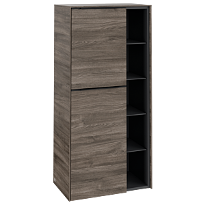 Villeroy und Boch Subway 3.0 Mittelschrank C59801RK 57,4x120x36,2cm, Schanier links/Griff Volcano black, stone oak