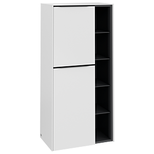 Villeroy and Boch Subway 3.0 center cabinet C59801VF 57.4x120x36.2cm, hinge left / handle Volcano black, pure white