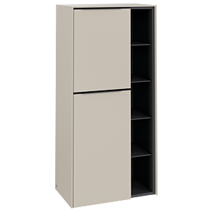 Villeroy and Boch Subway 3.0 center cabinet C59801VN 57.4x120x36.2cm, hinge left / handle Volcano black, cashmere gray