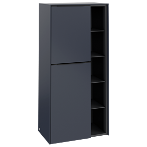 Villeroy et Boch Subway 3.0 meuble central C59801VQ 57,4x120x36,2cm, charnière gauche / poignée Volcano noir, bleu marine