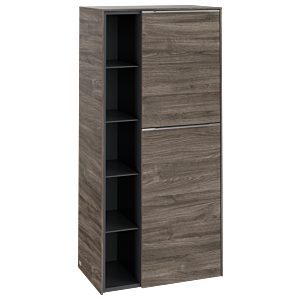 Villeroy und Boch Subway 3.0 Mittelschrank C59900RK 57,4x120x36,2cm, Schanier rechts/Griff Aluminium glänzend, stone oak